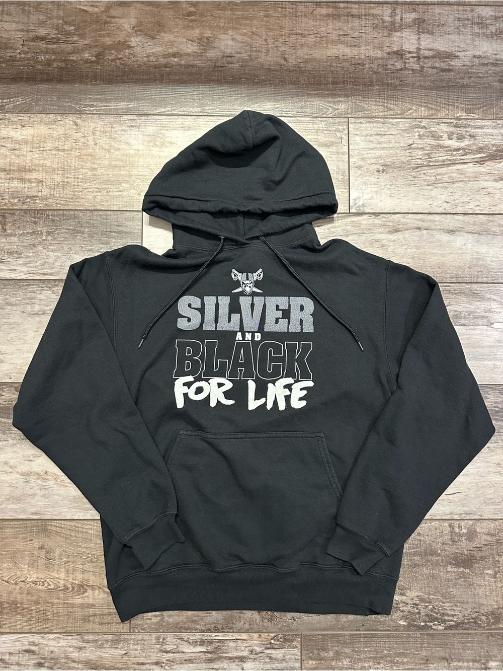 Black "Silver and Black For Life" Hooded Sweatshirt